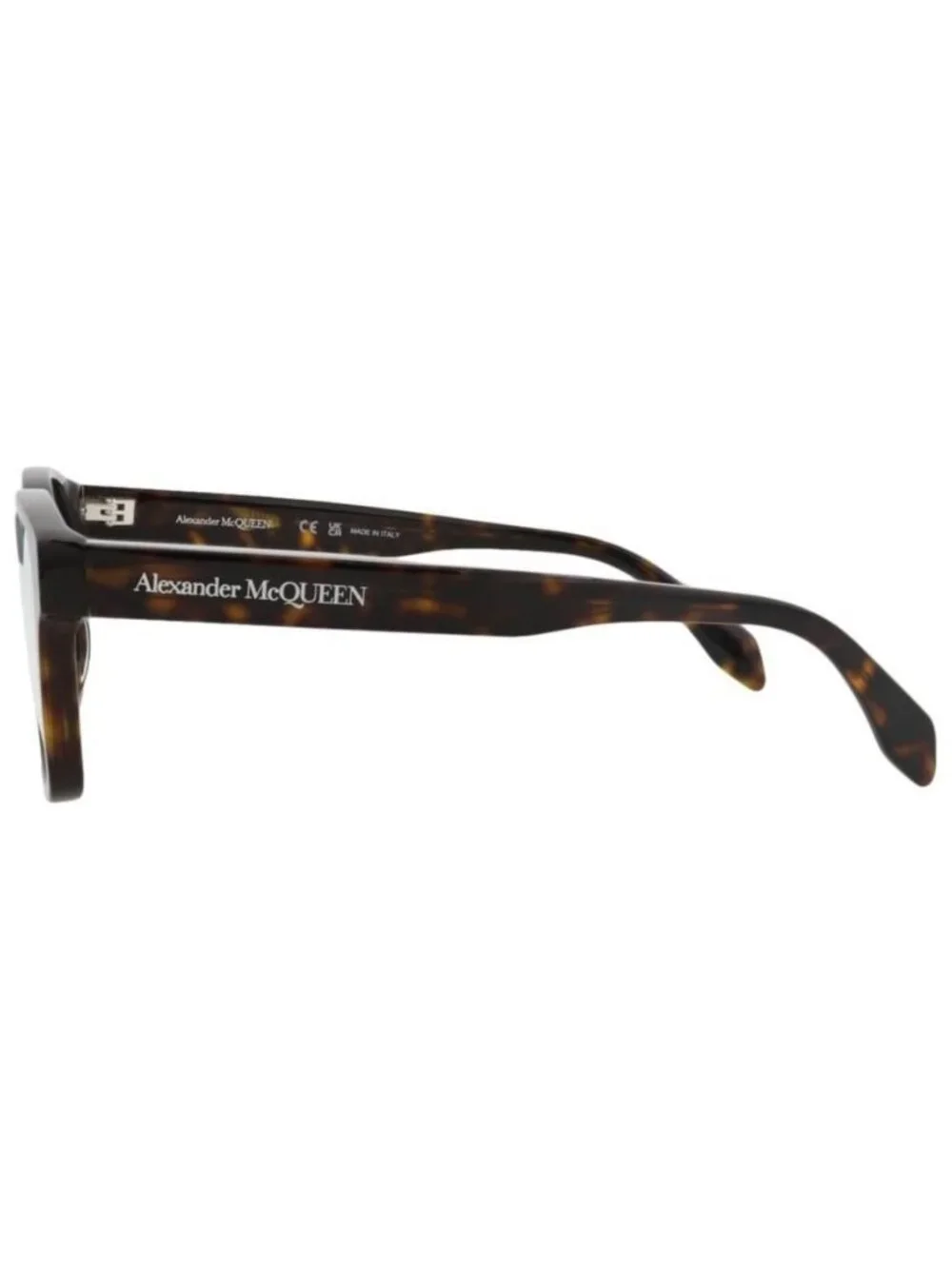 New Alexander McQueen Mens Square/Rectangle Havana Havana Transparent Fashion De